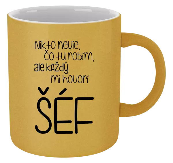 Hrnček metalický Nikto nevie, čo tu robím, ale každý mi hovorí