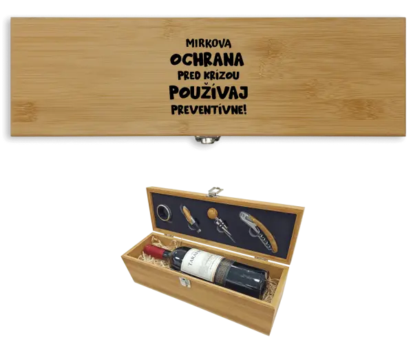 Darčeková sada na víno Ochrana pred krízou s menom
