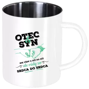 Nerezový hrnček Otec a syn, zo srdca do srdca