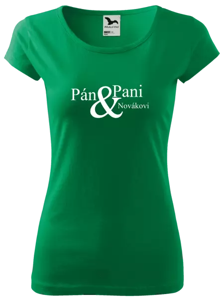 Dámske tričko Pán a pani s vlastným priezviskom