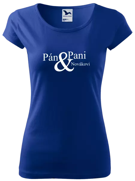 Dámske tričko Pán a pani s vlastným priezviskom