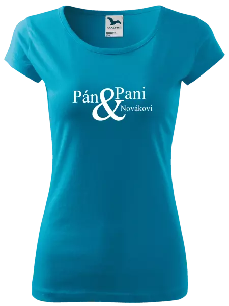 Dámske tričko Pán a pani s vlastným priezviskom