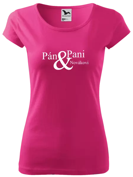 Dámske tričko Pán a pani s vlastným priezviskom