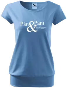 Dámske tričko Pán a pani s vlastným priezviskom