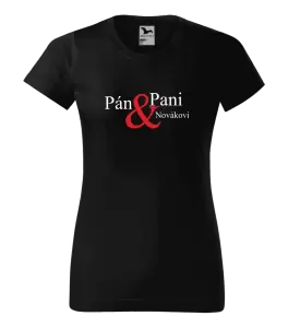 Dámske tričko Pán a pani s vlastným priezviskom