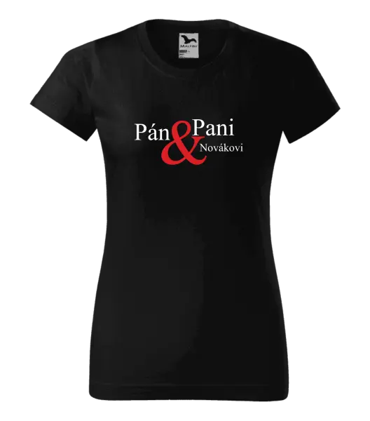 Dámske tričko Pán a pani s vlastným priezviskom