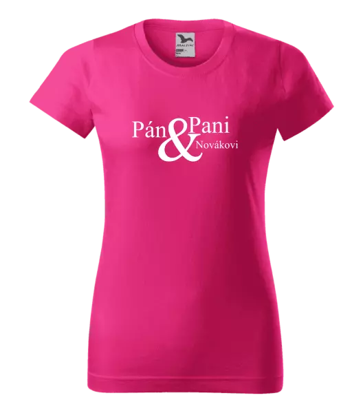 Dámske tričko Pán a pani s vlastným priezviskom