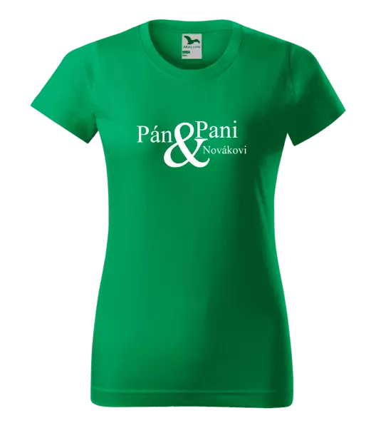 Dámske tričko Pán a pani s vlastným priezviskom