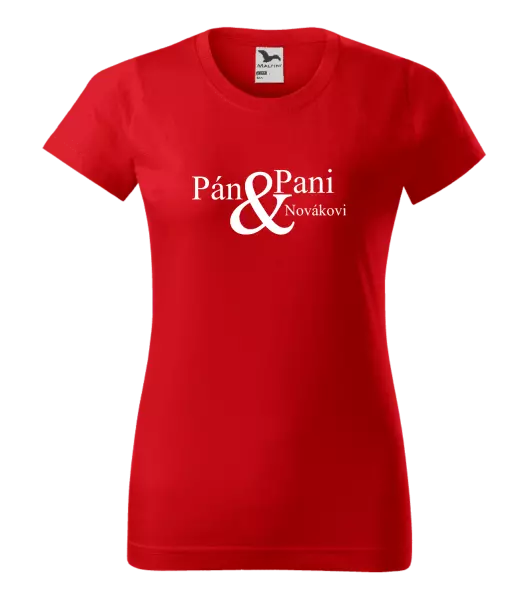 Dámske tričko Pán a pani s vlastným priezviskom