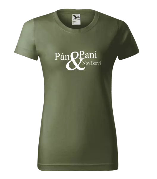 Dámske tričko Pán a pani s vlastným priezviskom
