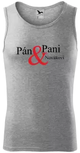 Pánske tielko Pán a pani s vlastným priezviskom