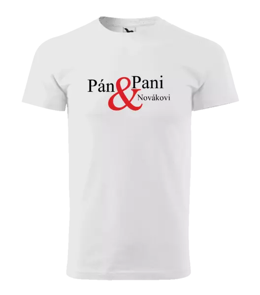 Pánske tričko Pán a pani s vlastným priezviskom