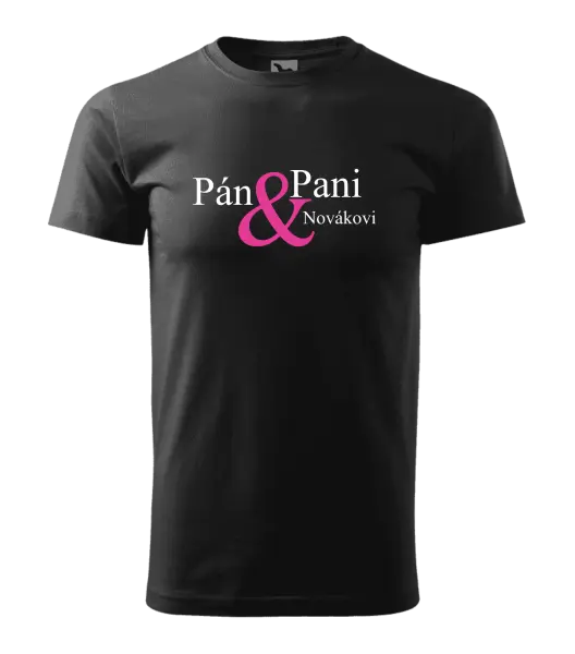 Pánske tričko Pán a pani s vlastným priezviskom