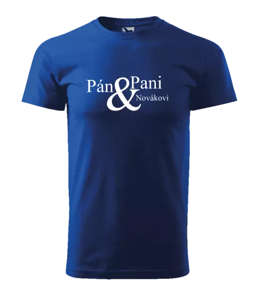 Pánske tričko Pán a pani s vlastným priezviskom