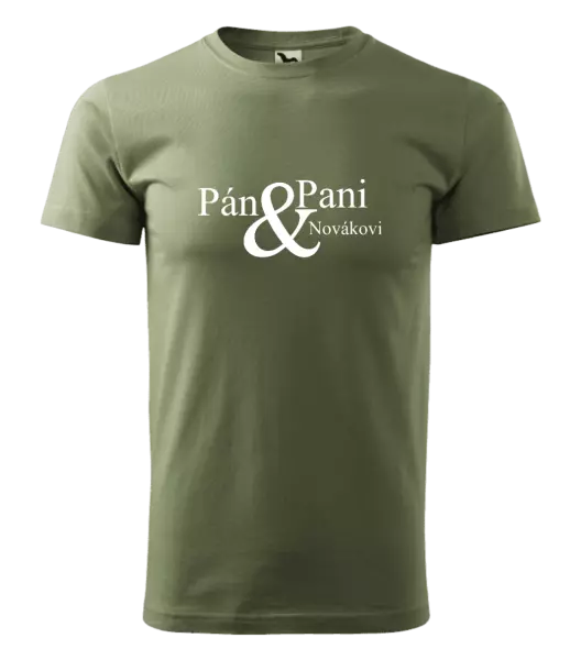 Pánske tričko Pán a pani s vlastným priezviskom