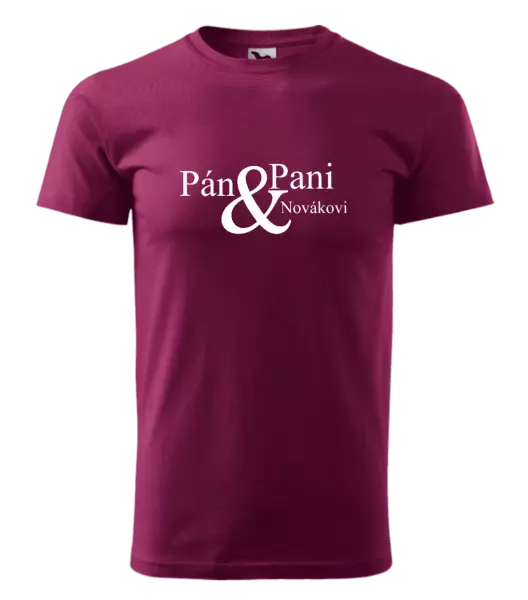 Pánske tričko Pán a pani s vlastným priezviskom