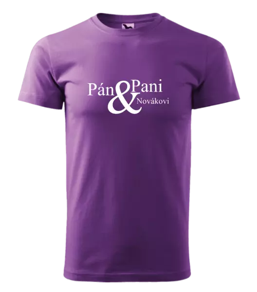 Pánske tričko Pán a pani s vlastným priezviskom