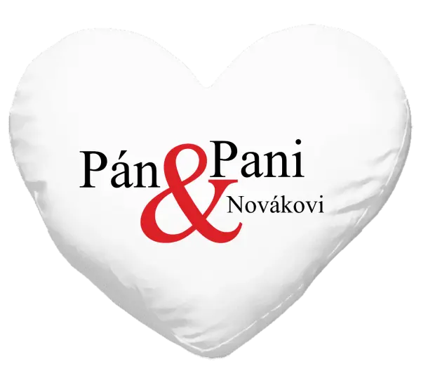 Vankúš Pán a pani s vlastným priezviskom