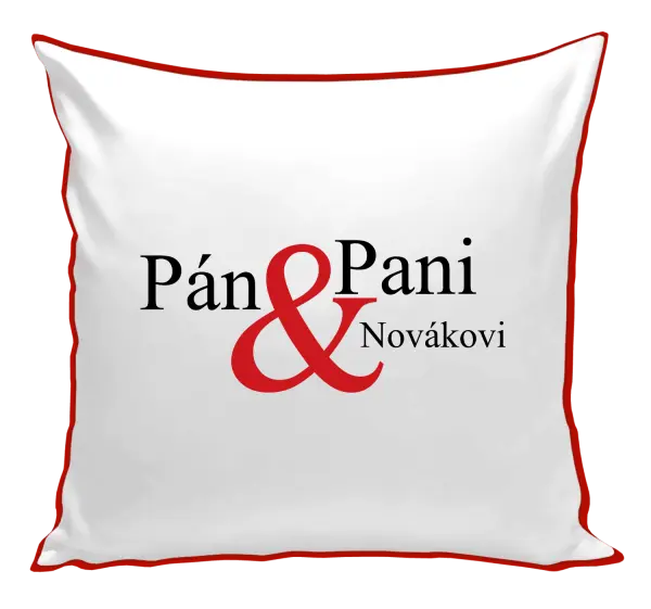 Vankúš Pán a pani s vlastným priezviskom