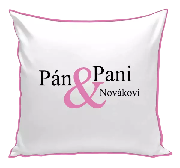 Vankúš Pán a pani s vlastným priezviskom