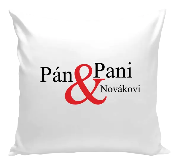 Vankúš Pán a pani s vlastným priezviskom