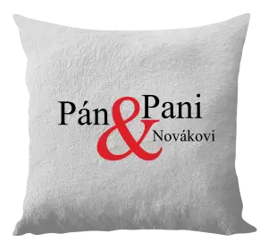 Vankúš Pán a pani s vlastným priezviskom