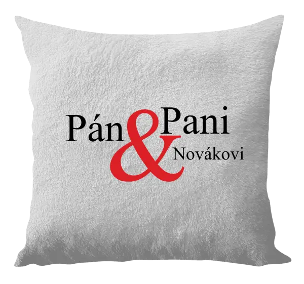 Vankúš Pán a pani s vlastným priezviskom