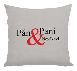 Vankúš Pán a pani s vlastným priezviskom