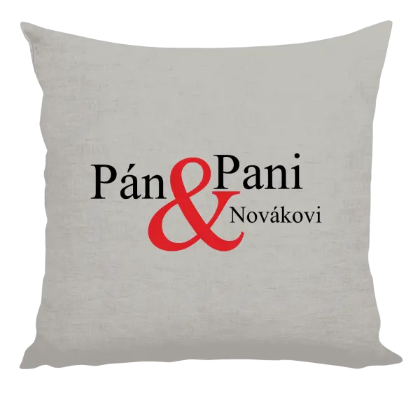 Vankúš Pán a pani s vlastným priezviskom