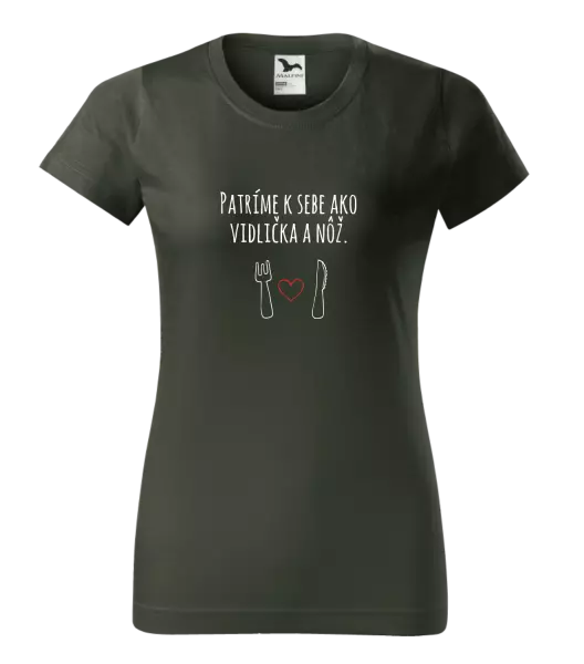 Dámske tričko Patríme k sebe ako vidlička a nôž