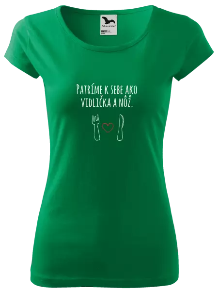 Dámske tričko Patríme k sebe ako vidlička a nôž