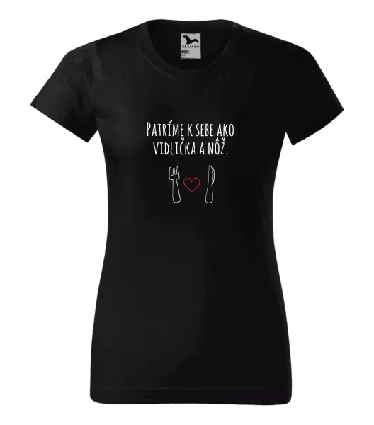 Dámske tričko Patríme k sebe ako vidlička a nôž