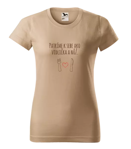 Dámske tričko Patríme k sebe ako vidlička a nôž