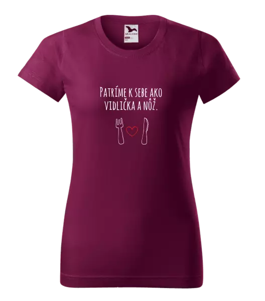 Dámske tričko Patríme k sebe ako vidlička a nôž