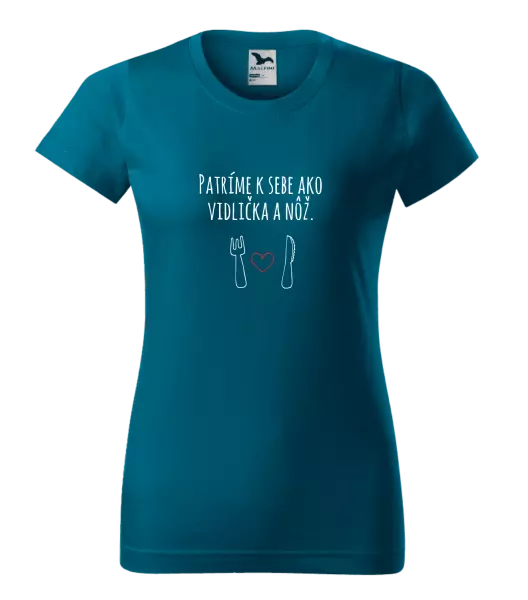 Dámske tričko Patríme k sebe ako vidlička a nôž