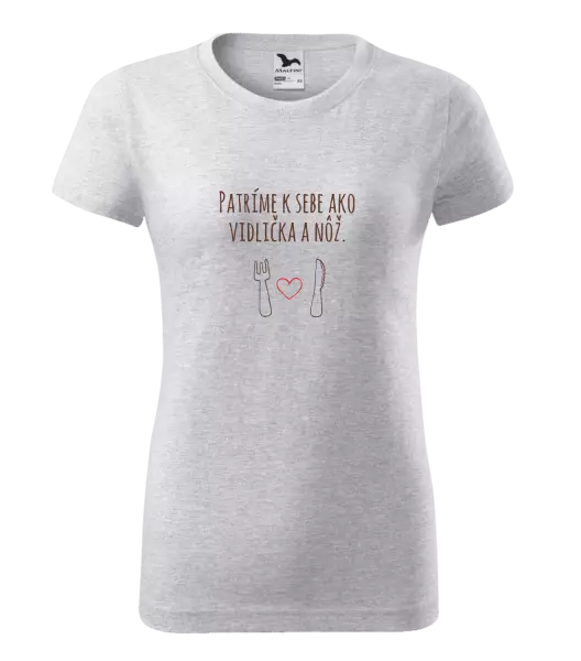 Dámske tričko Patríme k sebe ako vidlička a nôž