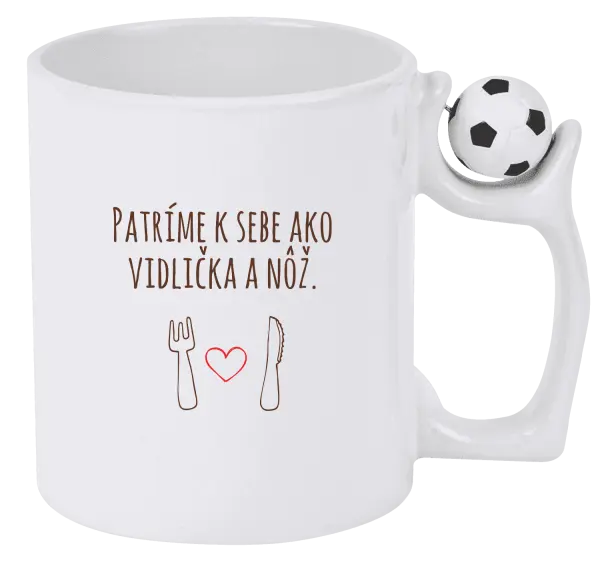 Hrnček Patríme k sebe ako vidlička a nôž