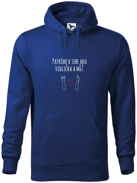 Pánska mikina Patríme k sebe ako vidlička a nôž