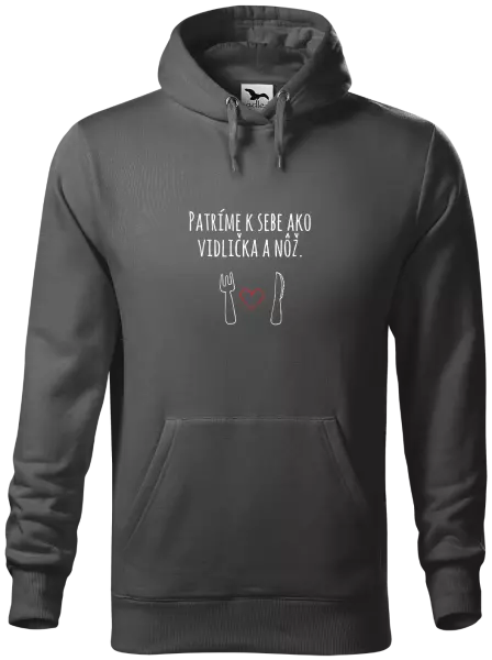 Pánska mikina Patríme k sebe ako vidlička a nôž