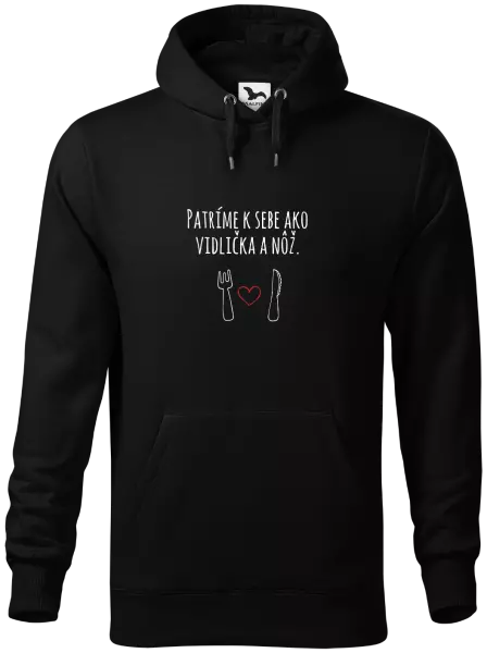 Pánska mikina Patríme k sebe ako vidlička a nôž