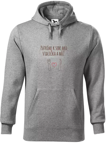 Pánska mikina Patríme k sebe ako vidlička a nôž