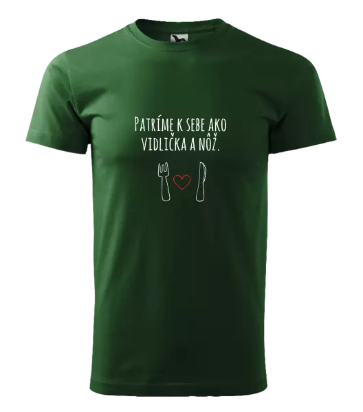Pánske tričko Patríme k sebe ako vidlička a nôž
