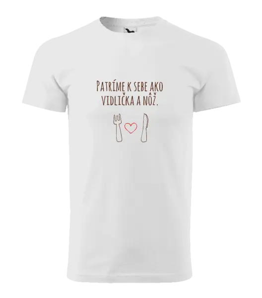 Pánske tričko Patríme k sebe ako vidlička a nôž