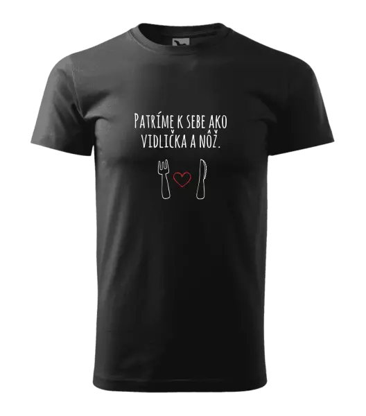 Pánske tričko Patríme k sebe ako vidlička a nôž