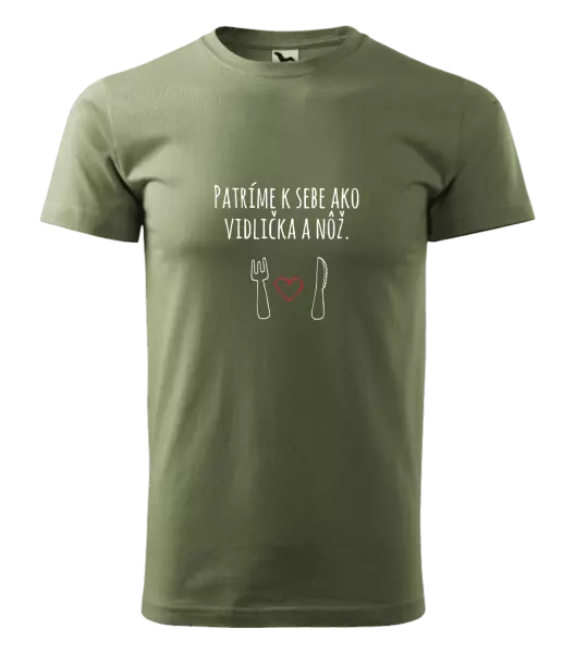 Pánske tričko Patríme k sebe ako vidlička a nôž