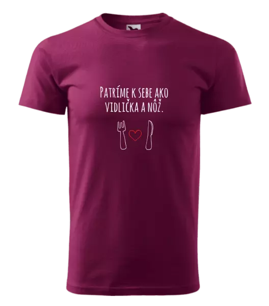 Pánske tričko Patríme k sebe ako vidlička a nôž