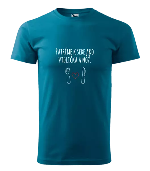 Pánske tričko Patríme k sebe ako vidlička a nôž