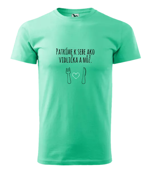 Pánske tričko Patríme k sebe ako vidlička a nôž