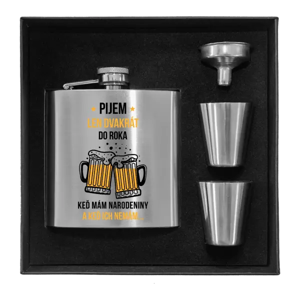 Ploskačka v krabičke Pijem len dvakrát do roka