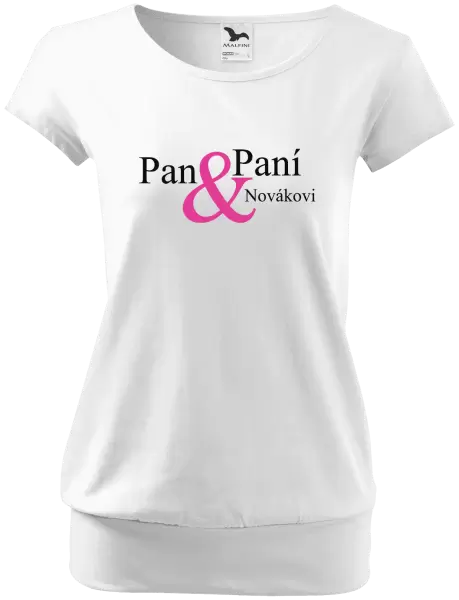 Dámské tričko Pan a Paní s vlastním příjmením